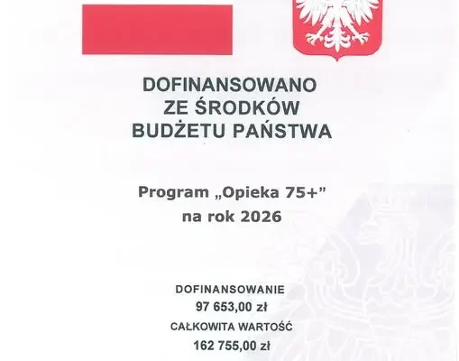 Gmina Maszewo kontynuuje program „Opieka 75+” – blisko 100 tys. zł dotacji