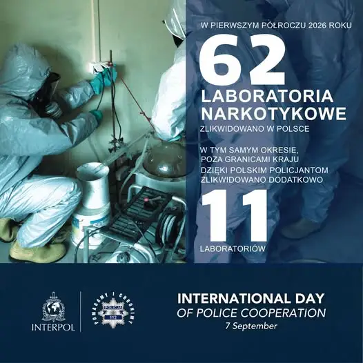Policja likwiduje laboratoria narkotykowe – 62 w Polsce i 11 za granicą w pół roku