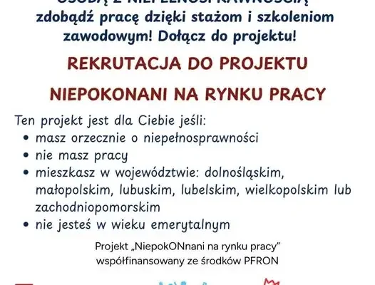 „Niepokonani na rynku pracy” – nowy projekt aktywizacji zawodowej osób z niepełnosprawnościami
