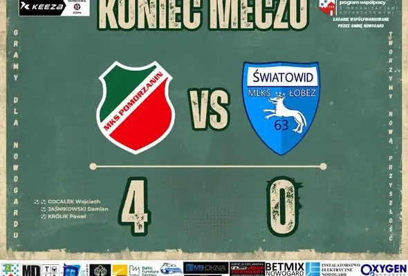 Pomorzanin Nowogard z piątym zwycięstwem z rzędu. Kibice wsparli Dominika